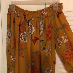 Yellow floral blouse